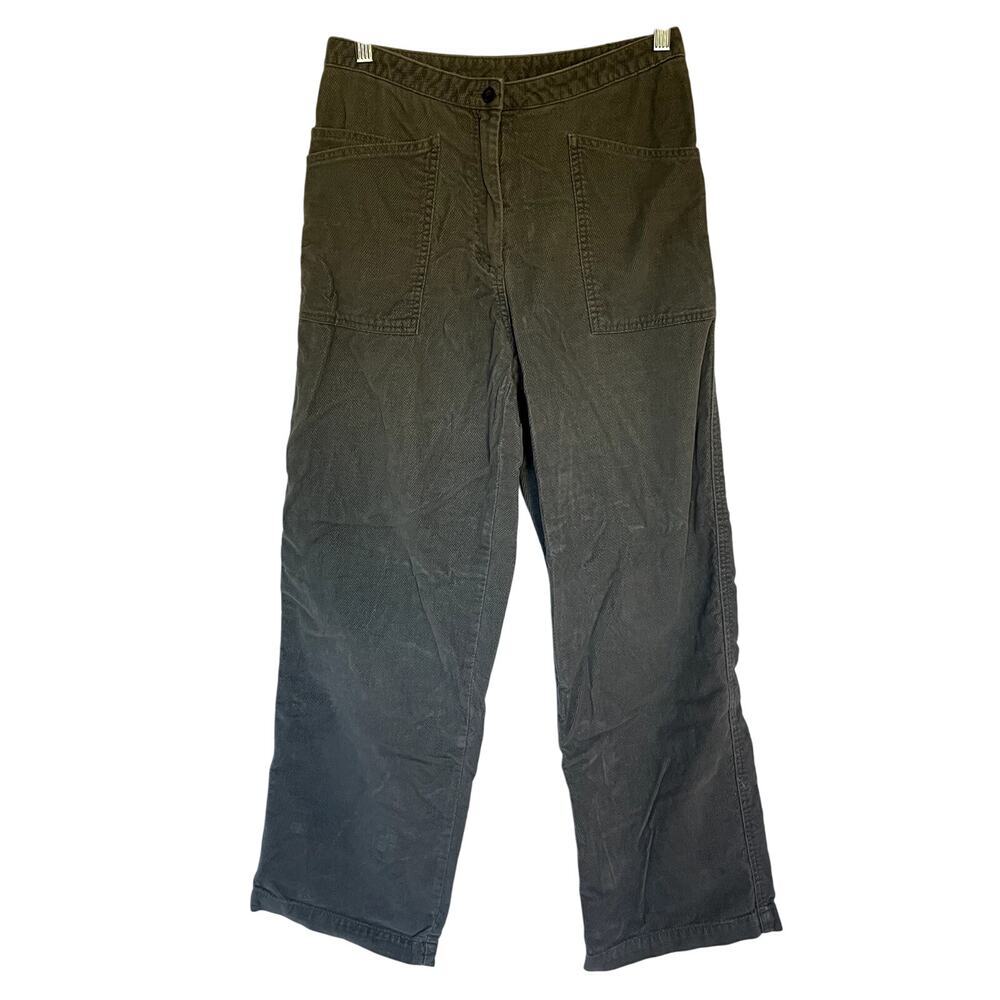 J.Jill corduroy gray trousers pockets women's size 10 cotton pants straight leg